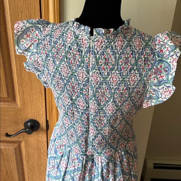 LOFT Blue and Pink Patterned Maxi Dress size 6 - Picture 7 of 10